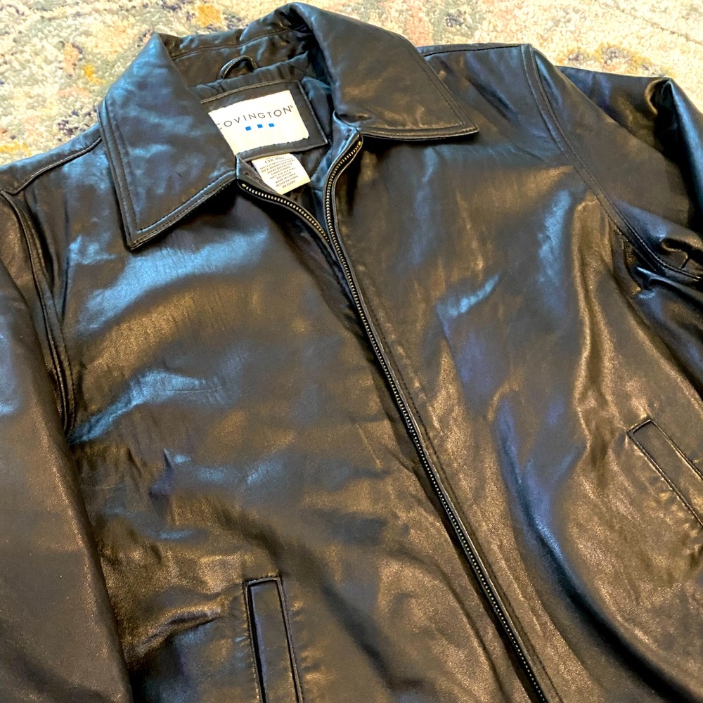 Black genuine leather jacket